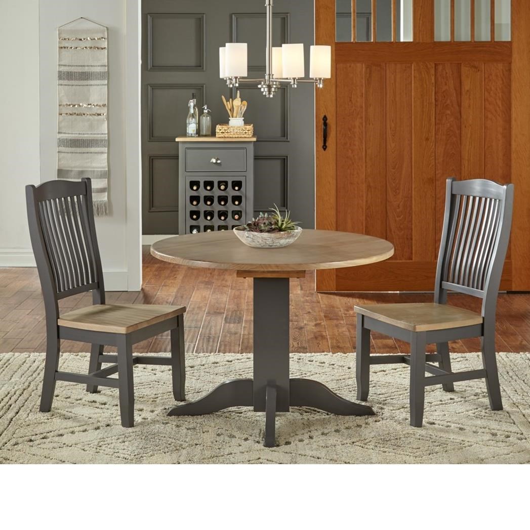 AAmerica Port Townsend POTSP6250x1+POTSP265Kx2 3 Pc Table & Chair Set (Round Table & 2 Side